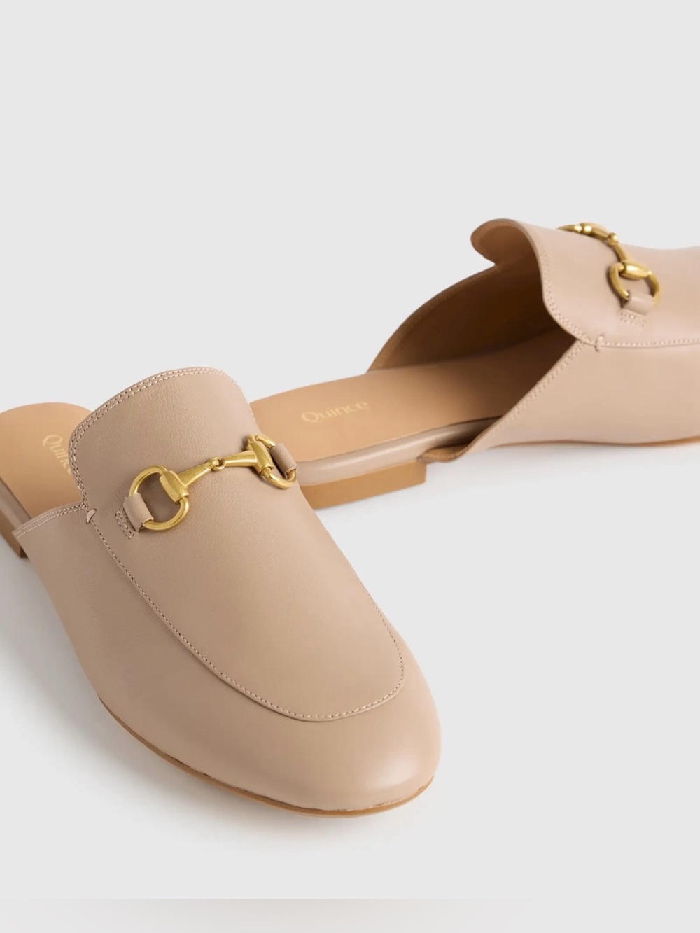 [NEW] $72 QUINCE Italian Leather Horsebit Loafer Mule in Soft Brown. 9.5